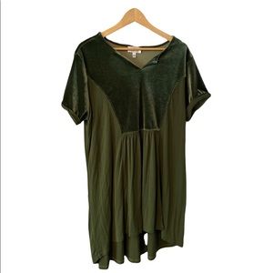 Vintage vibes high-low olive green dress